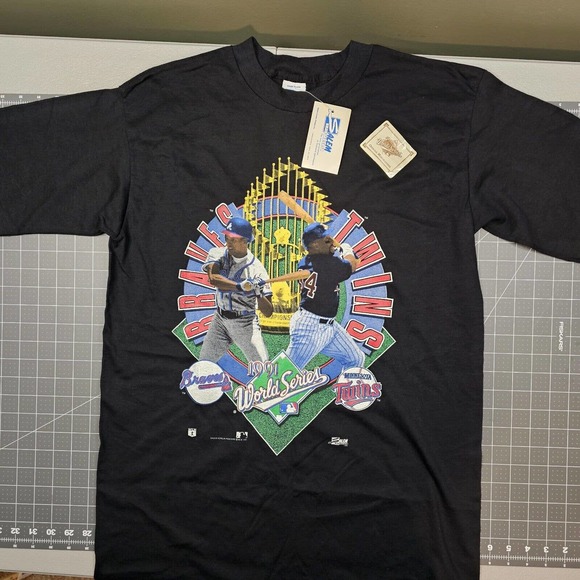 Vintage 1991 World Series Tshirt Mens Large Twins Braves 90s Single Stitch MLB